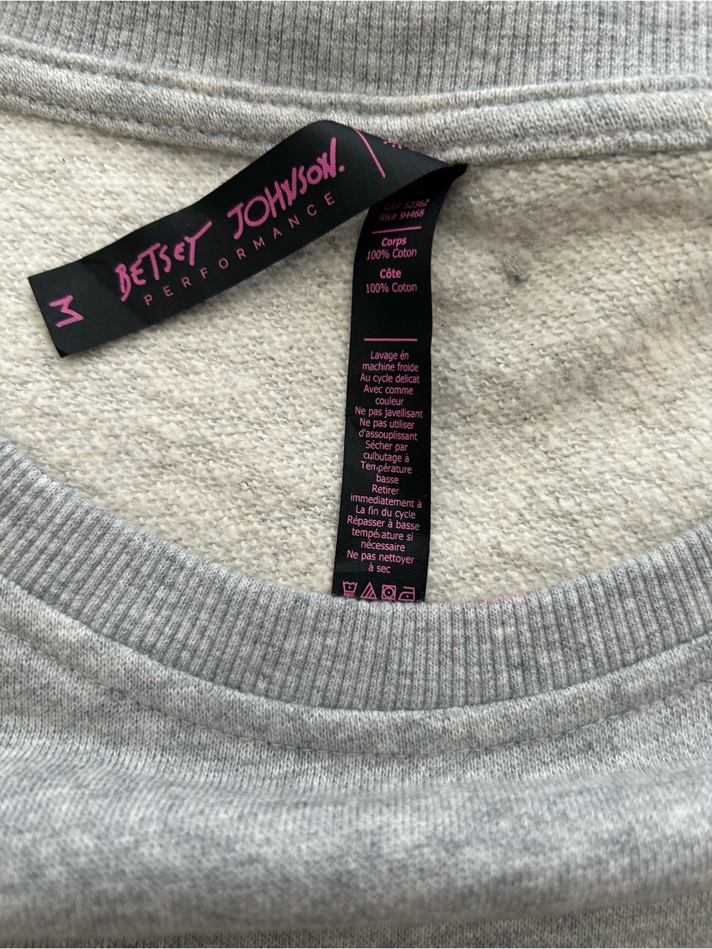NWT - Betsey Johnson Performance Crop Braided Flare Sleeve Gray Sweatshirt - Picture 4 of 11